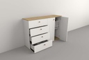 Bahiut Tables 4 Cajones 2 Puertas Olmo Finlandes Blanco