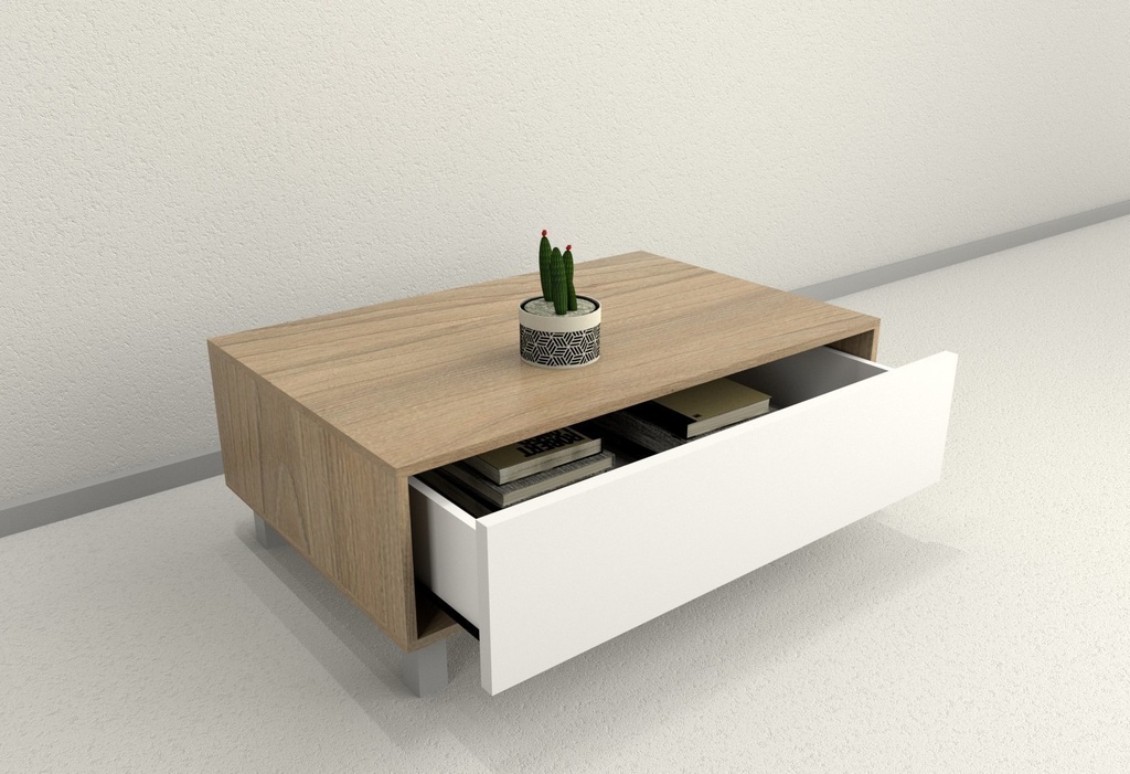 Centro Living Tables Con Cajon Oculto Olmo Finlandes Everest