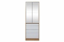 Placard Murano 0.70M Abatible 2P 4C c/espejo pino aland blanco