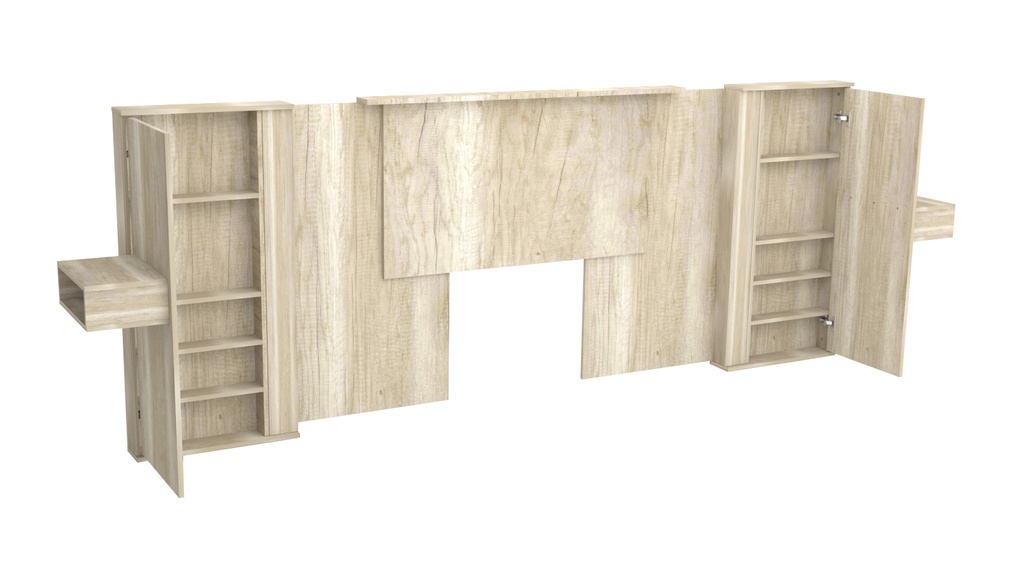 Respaldo Cabecera de Cama con puerta y espacio de guardado extensible