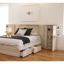 Respaldo Cabecera de Cama con puerta y espacio de guardado extensible