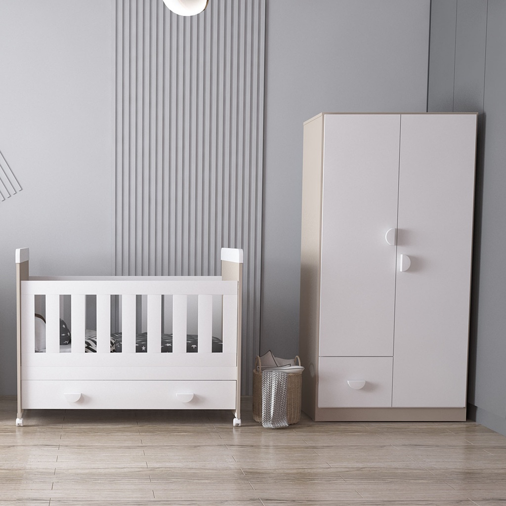 Ropero Placard Con Cajon Y Puertas 90X180 Cm Luna