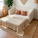 Sofa cama Ovy 1.70x0.90 Abierto:1.40x1.90 bucle vainilla