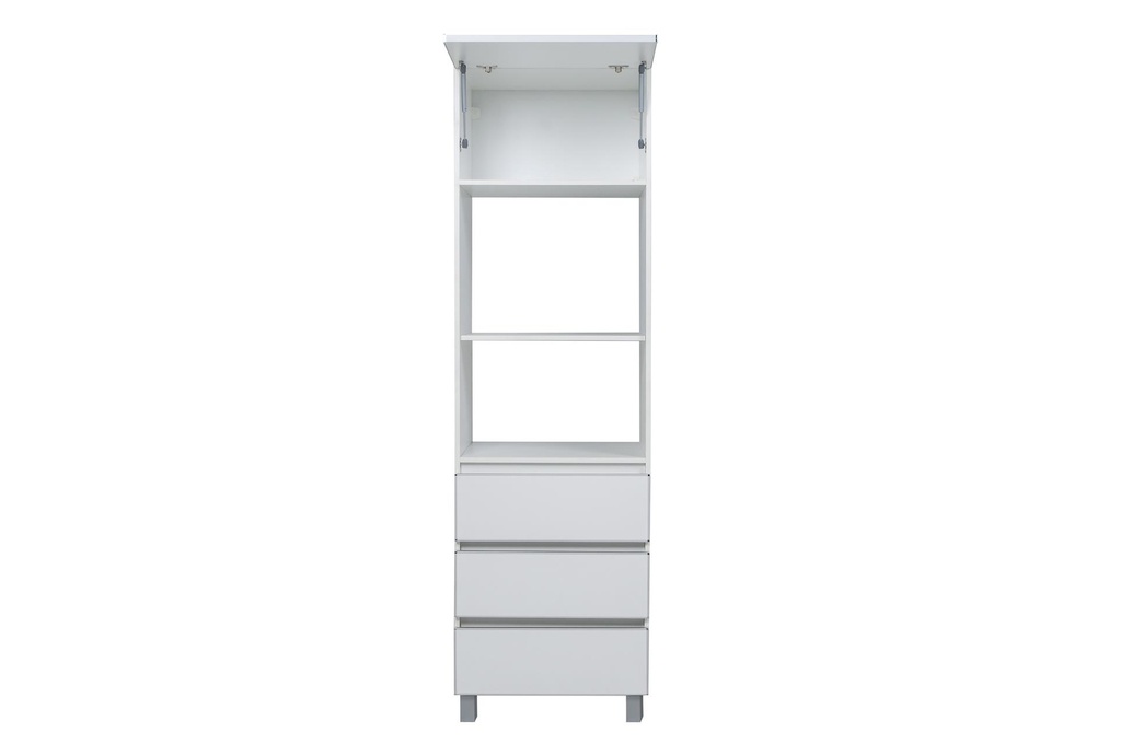 Modulo Multiuso Potenza 0.6 1Puerta 3Cajones blanco aluminio