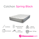 Colchon Spring Black Resorte 1.40 X 1.90 X 0.22