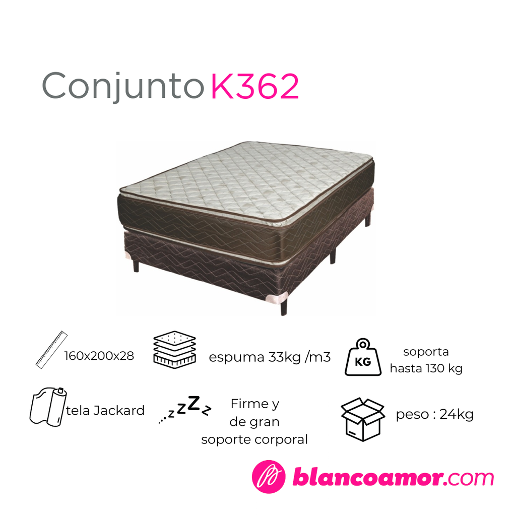 Conjunto de colchon y sommier 362 2 1/2plazas 160x200