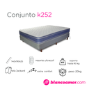 Conjunto de colchón y sommier K252 1.40 X 1.90 Azul 