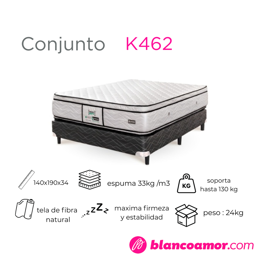 Conjunto de colchón y sommier K462 1.40 X 1.90 X 0.34 