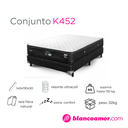 Conjunto de colchón y sommier K452 1.40 X 1.90 Blanco C/Negro 