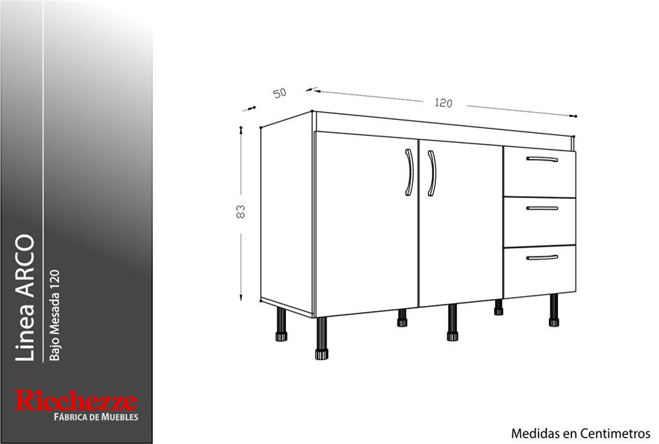 Surichinmoi orar Varios Bajo Mesada Arco 1.20 C/ 3 Caj Blanco | Blancoamor.com