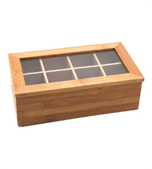 Caja De Te Bamboo 8 Divisiones 32X17 Cm