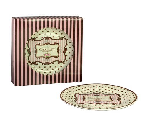 Plato 20 Cm Chocolate Rosa C/ Caja De Regalo -4-