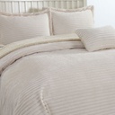 Acolchado Microfibra C/Corderito Queen C/Funda( Set Stripes/Corderito Con Shams)