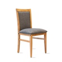 Silla Camila Paraiso Roble Nro 4 Asiento Tapizado Gris