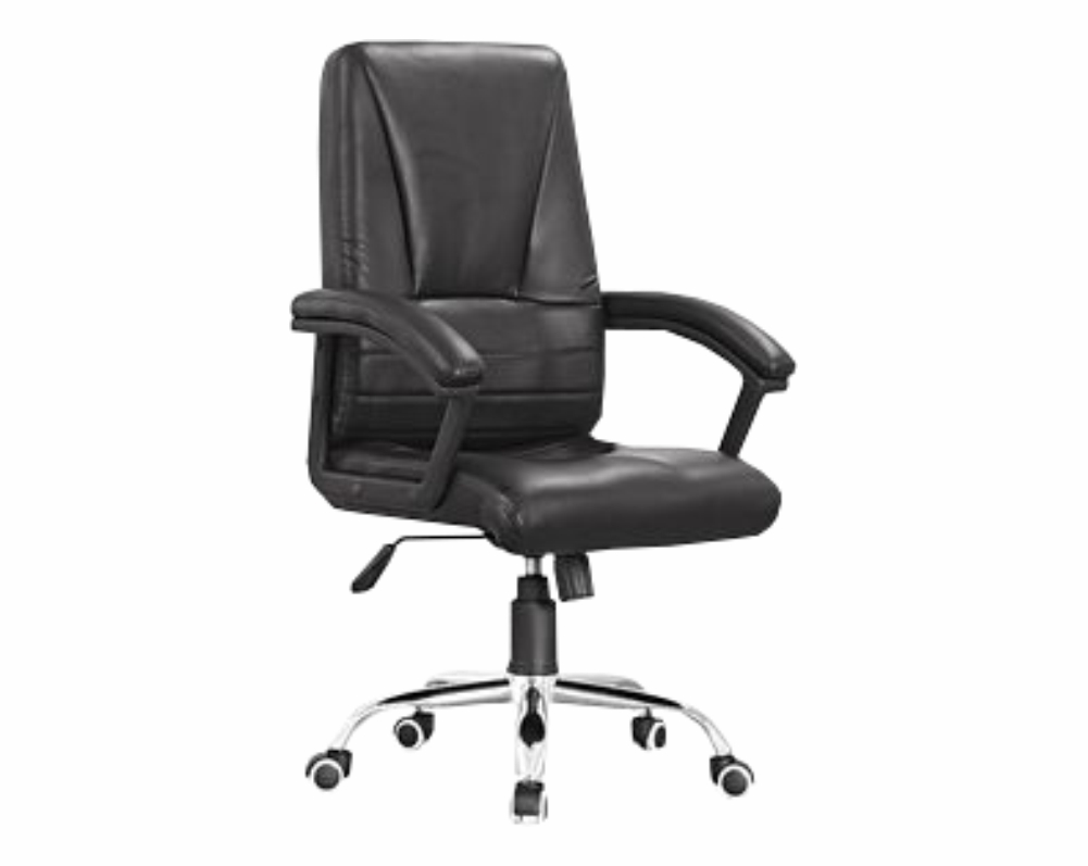 Silla De Oficina Ejecutiva De Cuero Negro