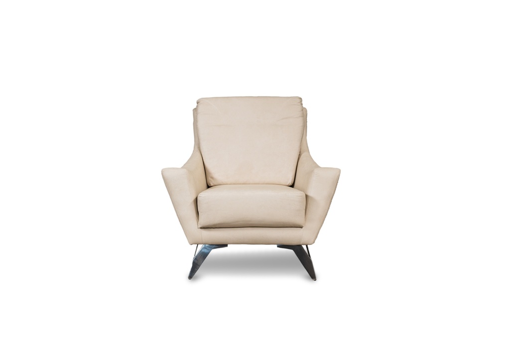 Sillon Renata 1 Cpo Cuerotex Bone G3 Pata Cromada