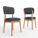 Silla Eyra L/ Roble Leriex Chenille Ceniza