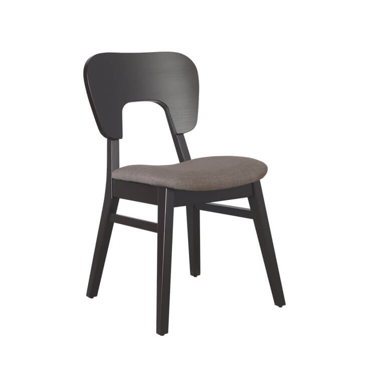 Silla Naoto Wengue Respaldo Madera Tapizado Vison