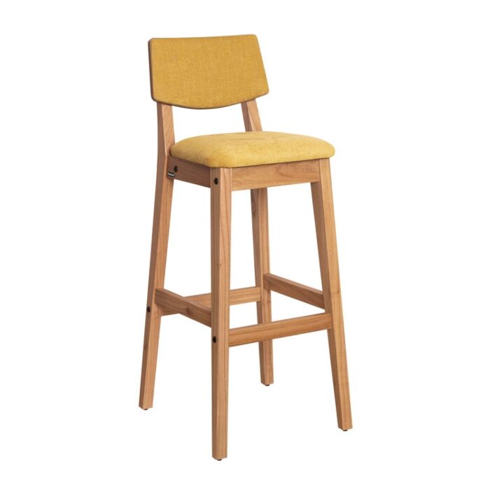 Banqueta Osaka Roble Tapizado Mostaza