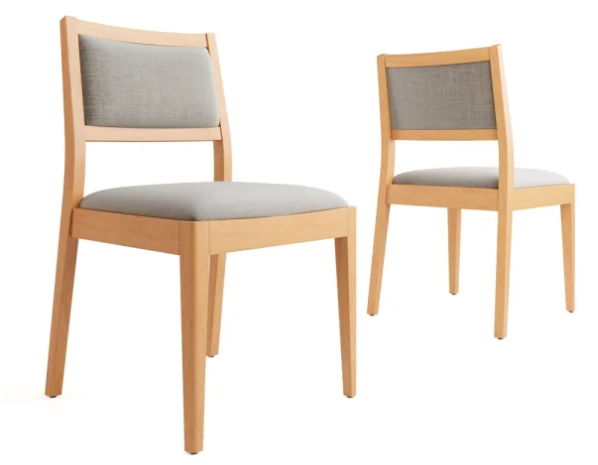 Silla Mauna Roble Leriex Chenille Gris