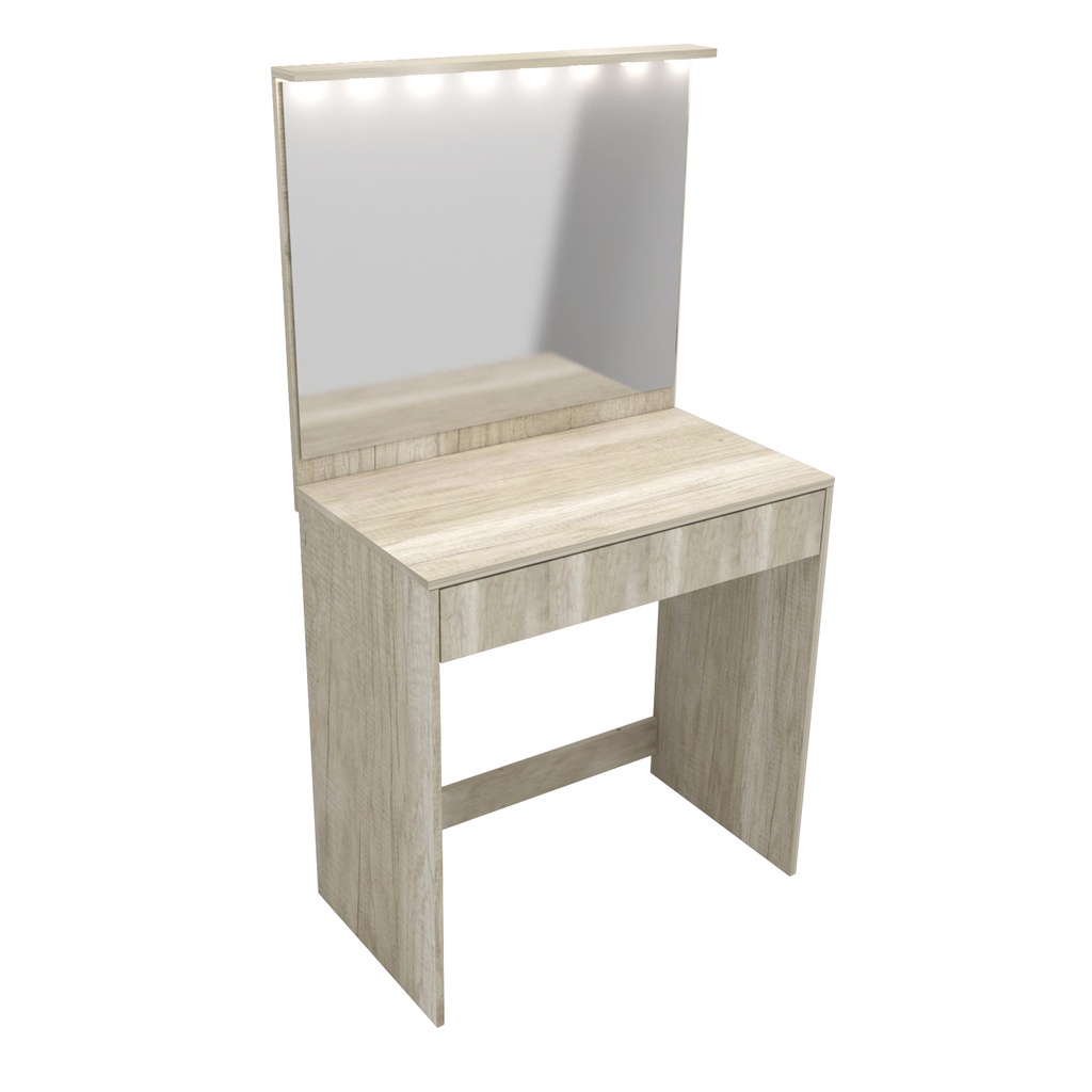Tocador Maquillador Con Espejo Cajon Y Luz Led Helsinki
