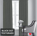 Cortina Coccole Amb  Blackout 1.80 X 2.48  Engomado Texturado Gris Oscuro X Paño