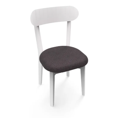 Silla Genova Blanco Tapiz Chenille Gris