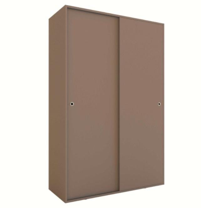 Ropero 2 Puertas Corredizas Y 2 Cajones Internos 183X120X50 Gris Cubanita