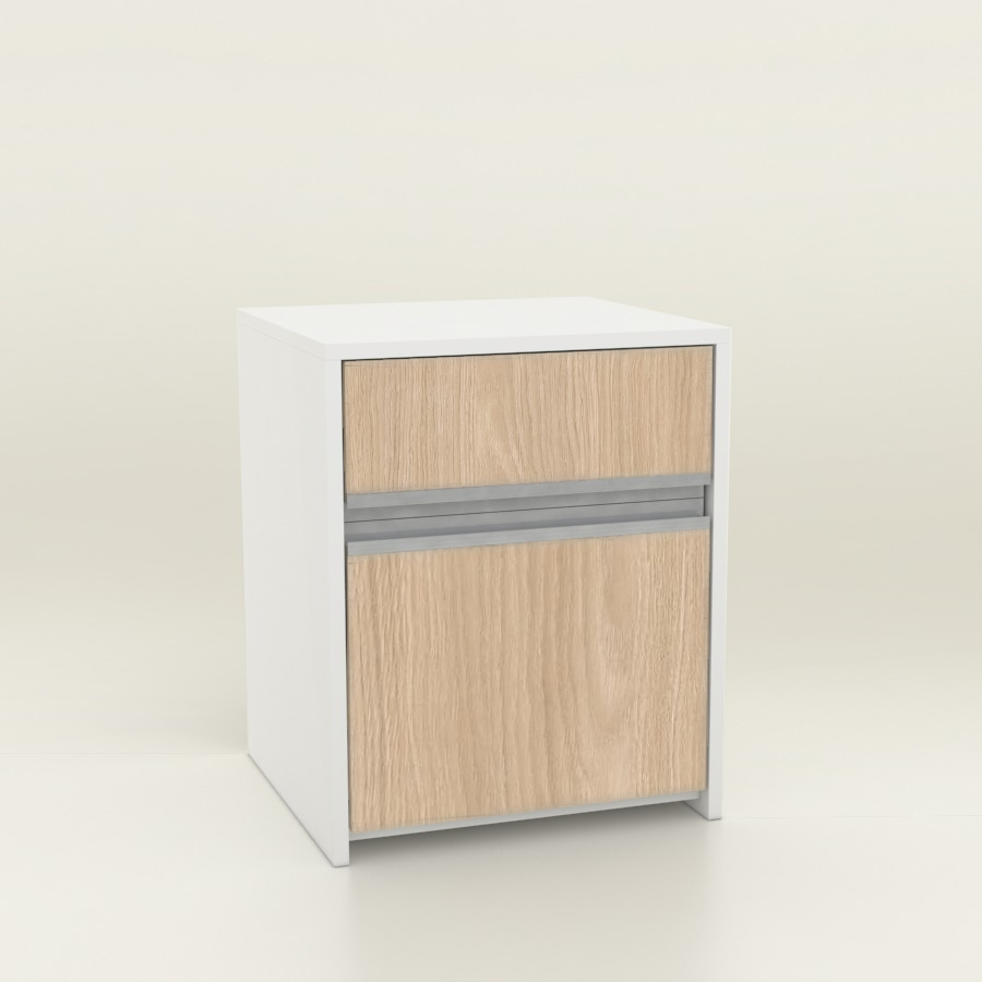 Mesa De Luz Teen Caj Y Pta. Blanco/Camelia