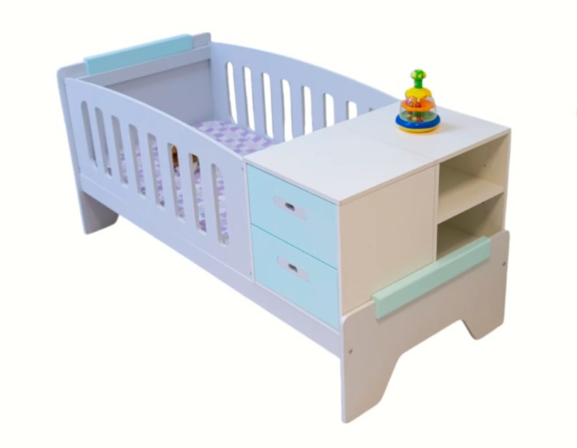 D - Cuna Funcional Gio 1.99X0.90  Bco/Verde Aqua