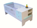 D - Cuna Funcional Gio 1.99X0.90  Bco/Verde Aqua