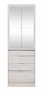 Placard Murano 0.70M Abatible 2P 4C c/espejo pino aland blanco