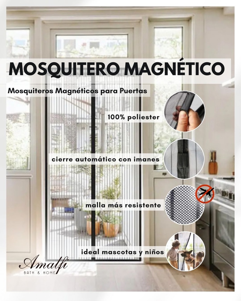 Cortina mosquitero magnético 90x210cm(4005)