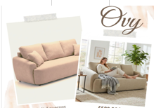 Sillón Ovy 3cpos 2.00x0.95 Buccle chapelco gris