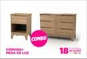 Combo dormitorio comoda arna+ mesa de luz foss