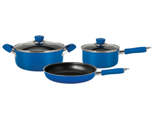 [7506178502634] Discontinuo-Bateria De Aluminio  Hudson-Set Ollas/Cacerolas Y Sarten 5 Pzs - Color Azul