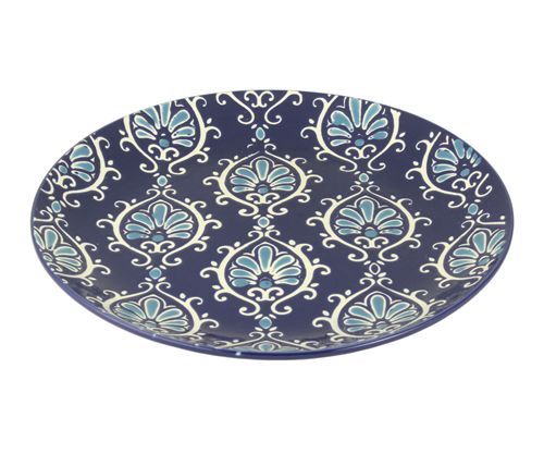 [7798257506736] Plato Red Ceramica Azul Trama Mex 21,5 Cm