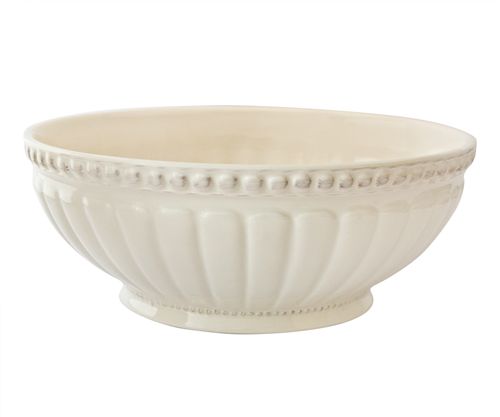 [7798257509058] Ensaladera Cerámica Linea Romana Color Crema 24.6*9.7 Cm