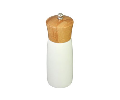 [7798257503889] Molinillo Base Blanca Tapa Bamboo Recta 15 Cm