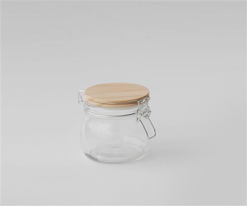 [7798257509201] Frasco Vidrio Red Cierre Hermetico Tapa Bamboo 11X11X10.5Cm
