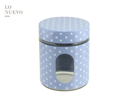 [7798293792438] Frasco De Vidrio Metal Celeste C/ Bcos 10.1*12.5Cm 650Ml