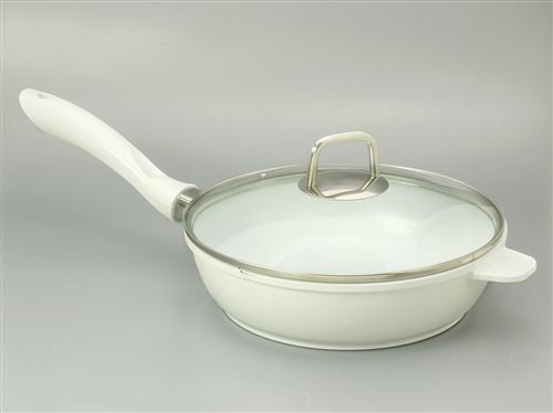 [7798161920383] Cacerola Blanca 24X6,5 Cm Tapa Vidrio