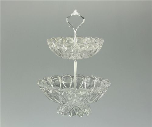 [7798182164155] Plato De Vidrio Para Masas 2 Pisos Ondas 20/15Cm