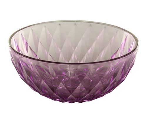 [7798257506187] Bowl De Vidrio Purpura Diseño Diamantes 12,7 Cm