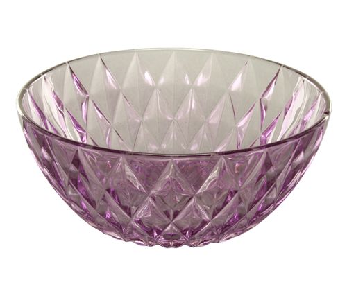 [7798257506194] Bowl De Vidrio Purpura Diseño Diamantes 15,24 Cm