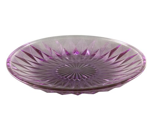 [7798257506217] Plato De Vidrio Purpura Diseño Diamantes 25,4 Cm
