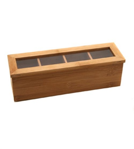[7798158642328] Caja De Te Bamboo 4 Divisiones 32X9 Cm