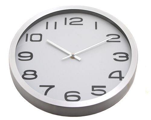 [7798166881047] Reloj Blanco Marco Grueso Acero 30 Cm