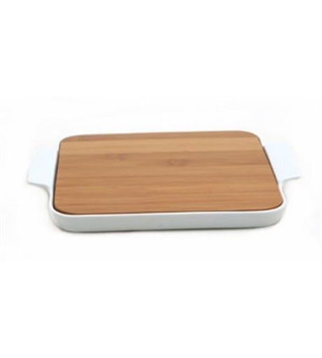 [7798150108884] Fuente Cuad Ceramica  C/ Asas Tabla Bamboo Cuad 22Cm-1-