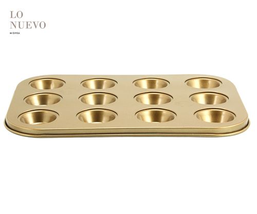 [7798257508686] Molde Antiadherente Para Muffin Mini X 12 Cobre 26,5X18X2Cm-1-